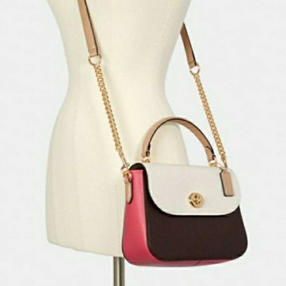 NWT Coach Leather Colorblock Satchel Crossbody - Picture 1 of 4